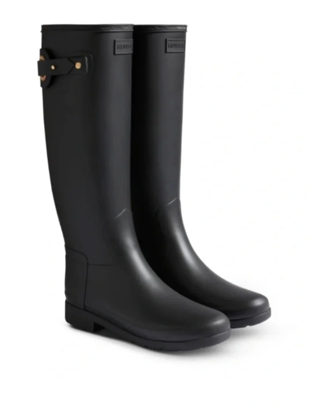 Hunter Boots Women's Refined Tall Rain Boots in Black